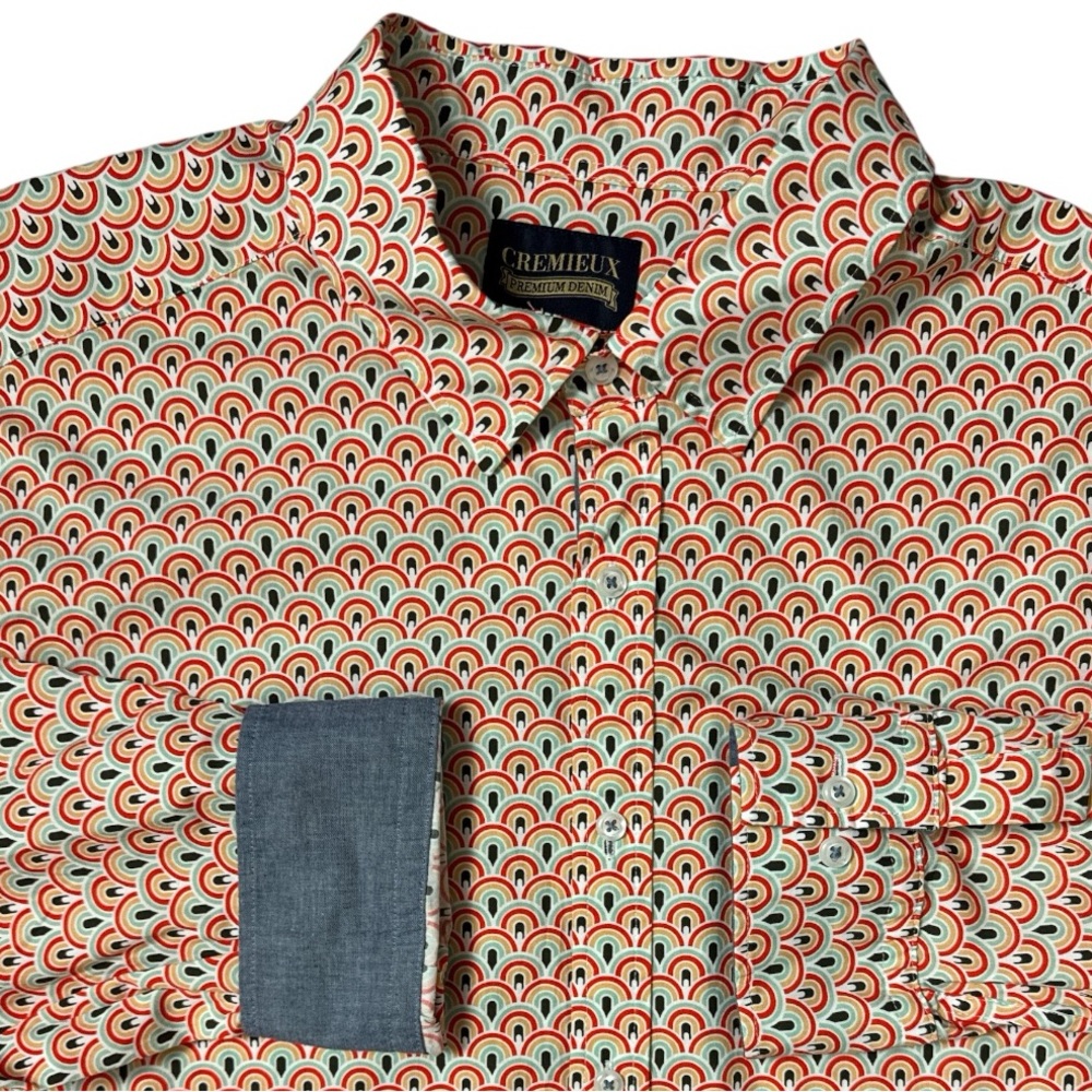 NWT Cremieux Premium Denim Men's 3XT 3XLT Denim Flip Cuff Party Shirt Xmas GIFT - Picture 4 of 7